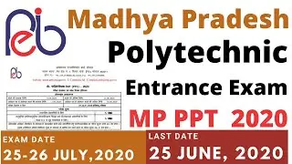 #MP #PPT notification #2020 | MP Polytechnic  Entrance Test 2020, MP Polytechnic  Entrance Exam 2020