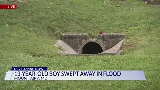 13-year-old boy drowns after being swept away in flash floods in Carroll County