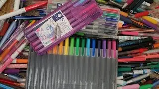 ASMR | Pen Rummage, Organizing, & Sorting (no talking)