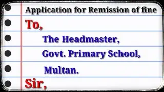 Application for Remission of fine | Basic Grammar