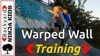 Kids Ninja Warrior Warped Wall Training at a Skate Park!