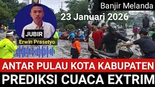 PREDIKSI CUACA EKSTREM SIAGA HUJAN LEBAT ANGIN KENCANG BANJIR ANTAR PULAU KOTA DAN KABUPATEN 