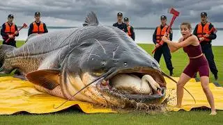 Heroic Rescue Team vs Giant Catfish! Saving a Mother Swan from Deadly Jaws 🦢🐟