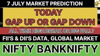 7 JULY | Stock Market Prediction & Analysis | Nifty, BN, Sensex #tradingandwealthcoach #stockmarket