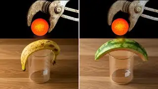 1000&deg;C Red Hot Metal Ball vs Banana, Watermelon Skin & Lollipop Melt Test