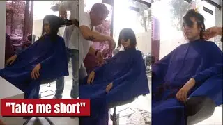 I FILMED HER GOING VERY SHORT! 📹 Long to short haircut caught in camera!
