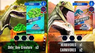FEAST OF BEASTS PACK 1VS3 SPINOTASUCHUS VS TARBOSAURUS VS TYRANNOLOPHOSAUR | JURASSIC WORLD THE GAME