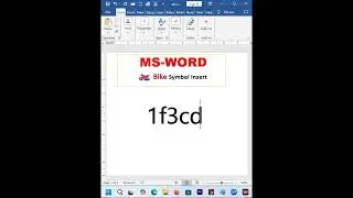Bike symbol insert in MS Word