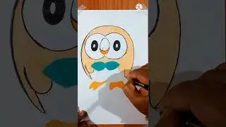 Beautiful Drawing Of Rowlet Pokemon || #shorts 🤗
