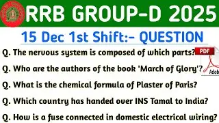 GROUP D 15 DECEMBER 1ST SHIFT ANALYSIS | GROUP D ANALYSIS TODAY | RRB GROUP D ANALYSIS 2025 