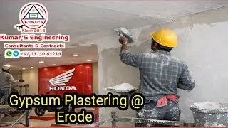 Gypsum Plastering @ Honda Showroom Erode, Almost to Finish 