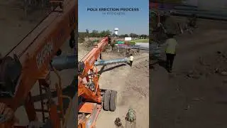 🔧💡 LED Stadium Lighting Poles Erection Work | 🏟️ Real Project Footage ⚙️📹