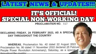 IT'S OFFICIAL! SPECIAL NON-WORKING DAY || EDSA PEOPLE POWER REVOLUTION ANNIVERSARY || FEBRUARY 24