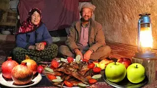 Lifestyle of a loving elderly couple in a cave:Delicious fish Recipe|Village life Afghanistan