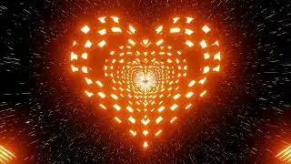 Sci-fi style neon light love heart tunnel, background Video