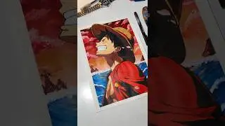 Luffy Painting, One Piece 🔥 #shorts #art #anime #luffy #painting