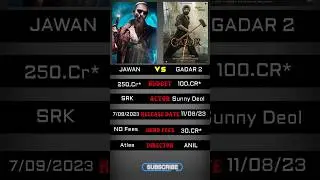 Jawan Vs GADAR 2 Comparison 🤯 #shortsvideo #shortsfeeds