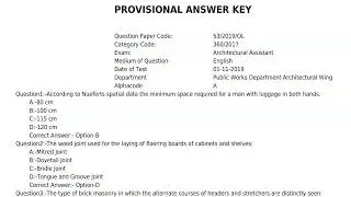 Architectural Assistant in Public Works Dept part1 (Architectural Wing) question|keralapsc|pwd|2019|