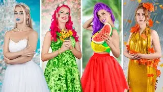 Vier Jahreszeiten / Wintermädchen, Frühlingsmädchen, Sommermädchen und Herbstmädchen