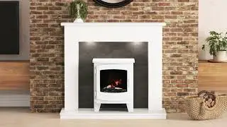 FLARE Allensford Marble Inglenook Suite with Beacon Electric Stove &ndash; Modern Inglenook Fireplace
