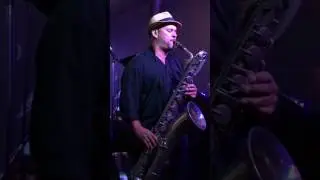 Tim Mayo Saxophonist ~ Playing an old (King) baritone sax