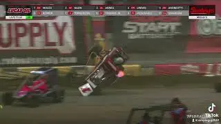 Ashton Torgerson wreck at the Chili Bowl 2023. HORRIFIC AND UNBELIEVABLE WRECK.