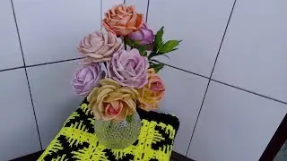 DIY-  PINTURA DE ROSAS DE E.V.A  EM TONS PASTEIS.