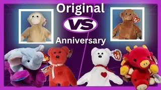 ty Beanie Babies Original vs 30th Anniversary Comparison