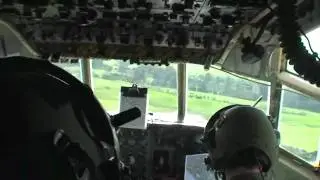 C-130 Hercules takeoff and low level flight from flight deck