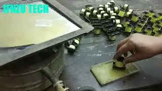 Chopper transformer pin connection soldering, taping and varnish lamination process.