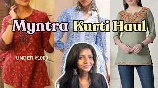 MYNTRA KURTI HAUL 🌸 | AFFORDABLE & MODEST KURTIS UNDER ₹1000 | OFFICE & COLLEGE WEAR | TRY ON HAUL