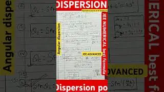 reason of dispersion/ angular dispersion/dispersion power/equivalent convex or bi-convex lens #study