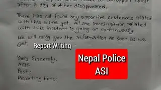 ASI Report Writing || Report on rape and murder case || Nepal Police 2024