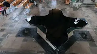 Aerial view of a water feature SALISBURY  Cathedral 18th Nov 2023