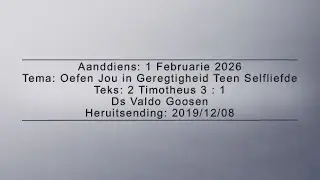 Aanddiens 1 Februarie 2026