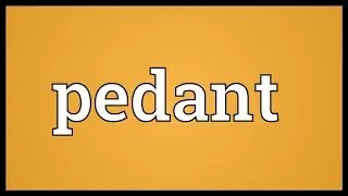 Pedant Meaning