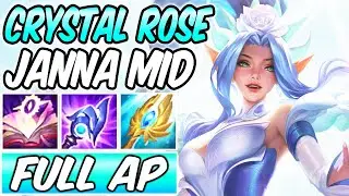 S+ FULL AP JANNA MID | Build & Runes | CRYSTAL ROSE JANNA CLEAN GAMEPLAY | League of Legends