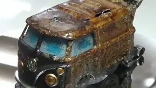 How to use vegetable shortening as a rust effect on a die cast car.