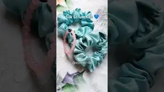 Launching Silk Scrunchies 💙 || My First Video || Stich n smile #scrunchies #handmade #trending