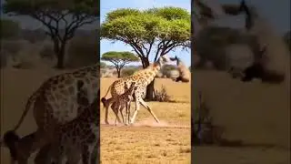 Life damage hyena damage😎 Giraffe vs hyena #funny#funnyanimal#animals#funnycute #funnymoment#enjoy.