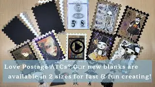 Faux Postage ATC Blanks Are Here In 2 Sizes. Pair With Our Halloween Rice Papers!