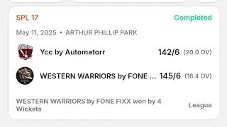 YCC v Western Warriors by FONE FIXX,  SPL 17 league match, WW 2nd innings Part 1, 110524