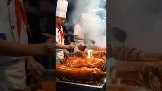Street Food Madness: Roasting Whole Pigs Over Fire 🔥#streetfood #shortvideo #trending @mfajar88