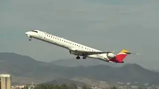 Iberia Air Nostrum CRJ-1000 EC-OOR Take Off Malaga LEMG