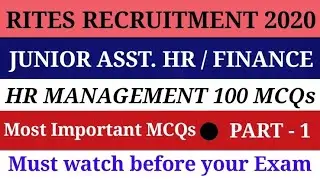 RITES PREVIOUS YEAR PAPER HR || HR/FINANCE MANAGEMENT TOPICS ||