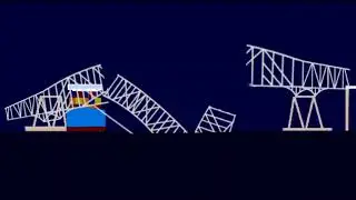 Francis Scott Key Bridge Collapse On The Baltimore In Midnight At Dawn - Roblox Animation