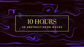 10 Hours Abstract Blue Fluid Neon Energy Waves | Hypnotic 4K Animated Background Loop