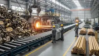 Incredible Brass Recycling! | Old Scrap Pots to NEW Brass Rods | Factory Manufacturing Process