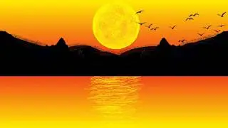 How to Draw Sunrise Scenery in MS Paint - Beautiful Easy Drawing Tutorial | MS Paint Drawing