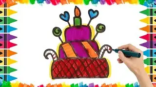 Birthday Cake Drawing || Easy Drawing for Kids || Cute Birthday Cake Drawing || By Wonder Art Kids